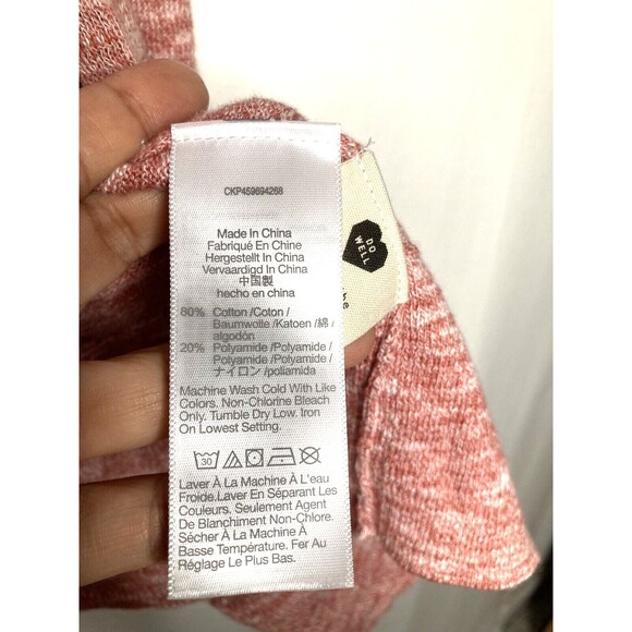 Madewell Summer Ryder Waterfall Cardigan Sweater in Marled Rose Size XXL NWT - Picture 9 of 10